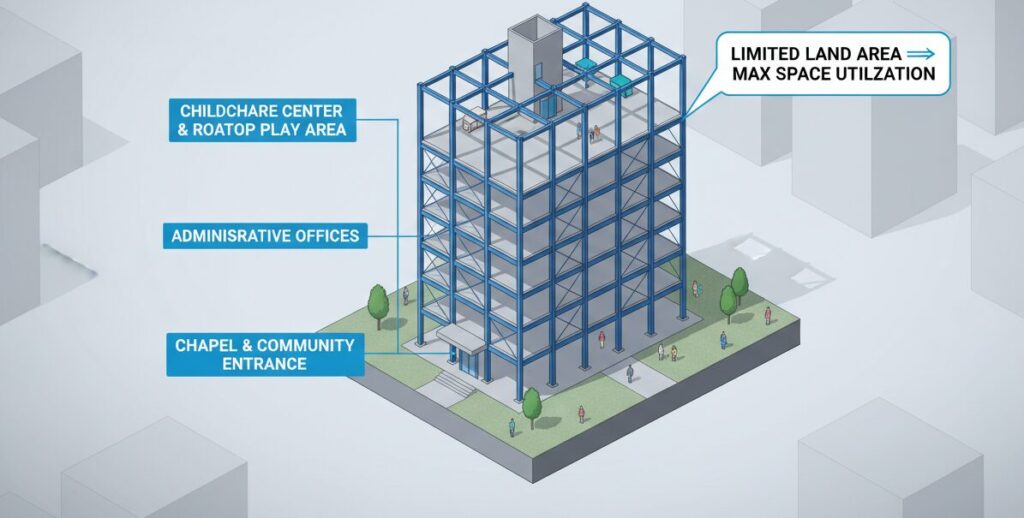 Multi-Story Steel Religious & Educational Complex