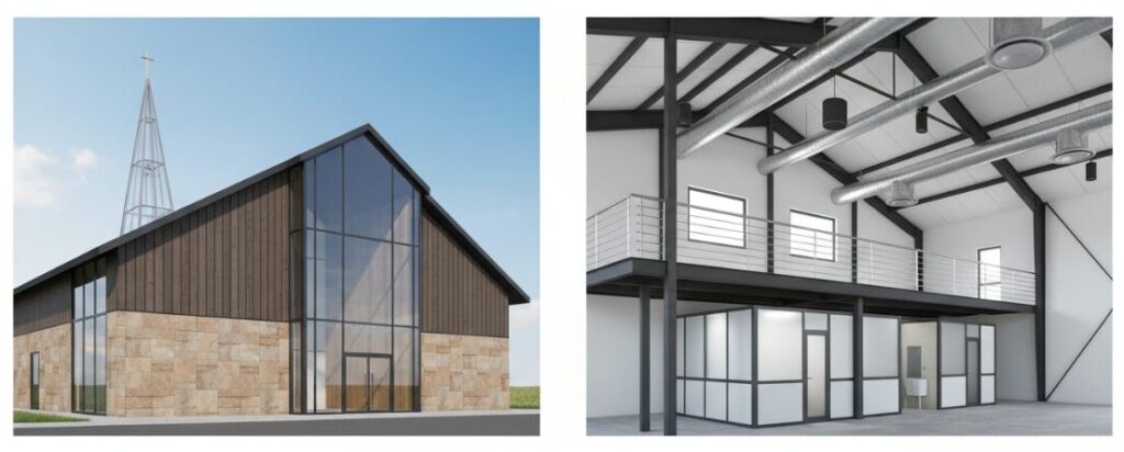 Custom Services Of Steel Structure Church Buildings