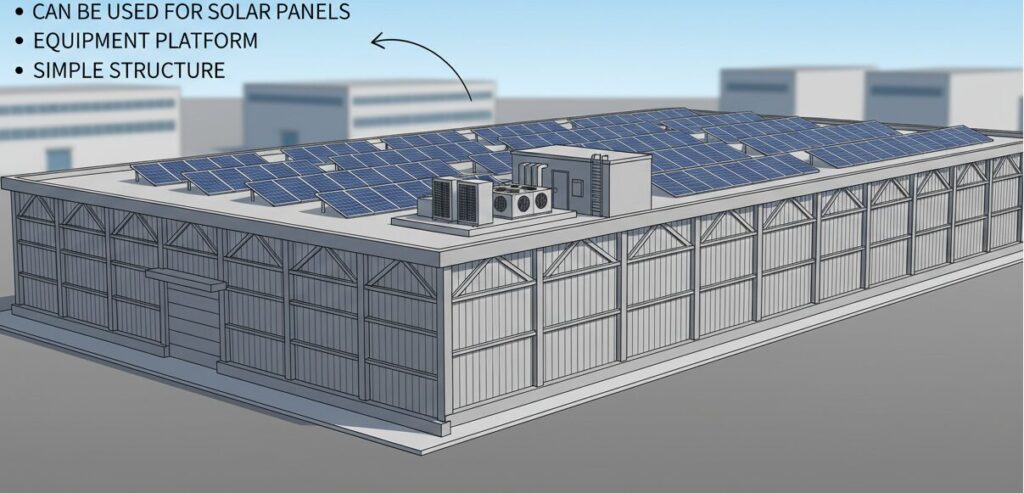 Flat roof prefabricated warehouse