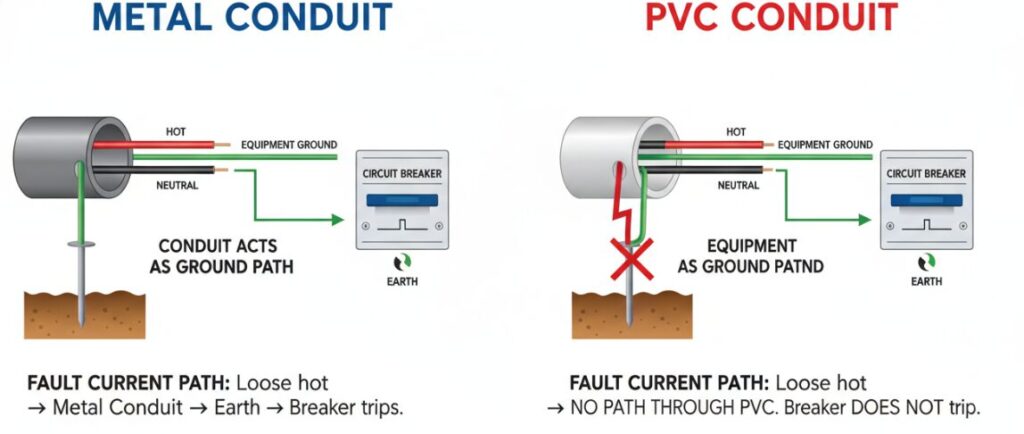 The difference between PVC pipes and metal pipes.