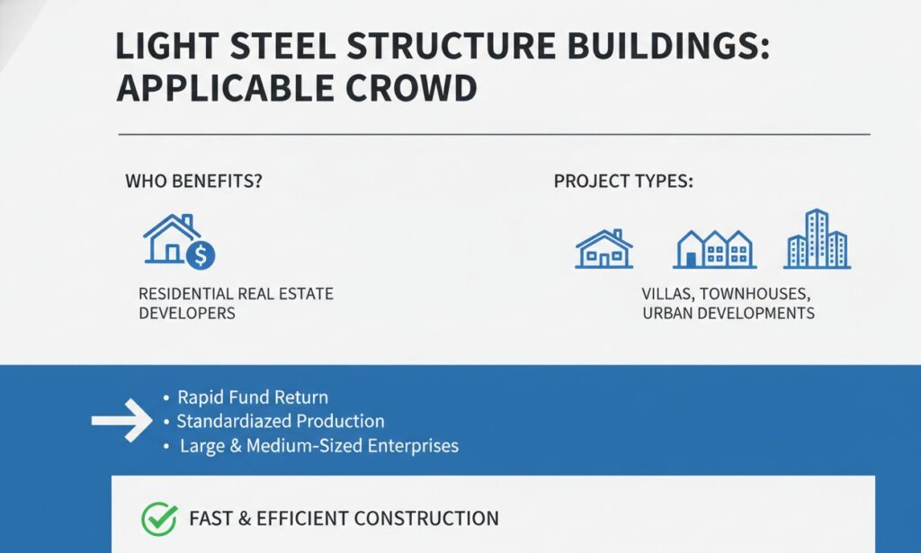 Light Steel Structure Building Applicable crowd To Residential real estate developers