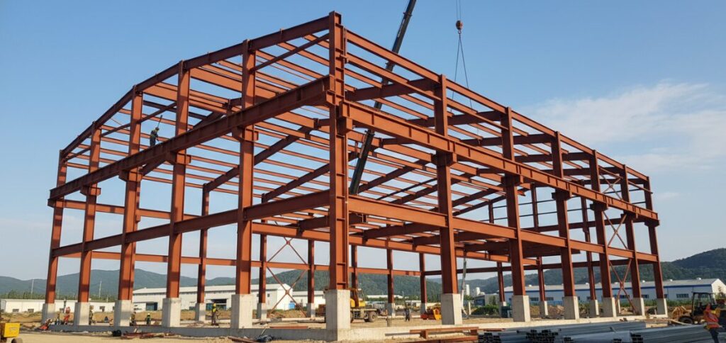 Schematic diagram of a steel structure building