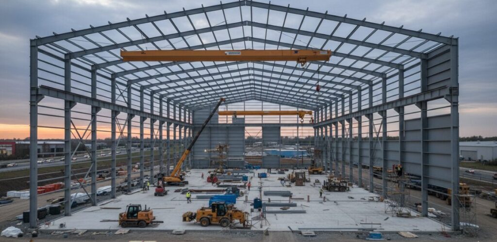 Schematic diagram of a steel structure building