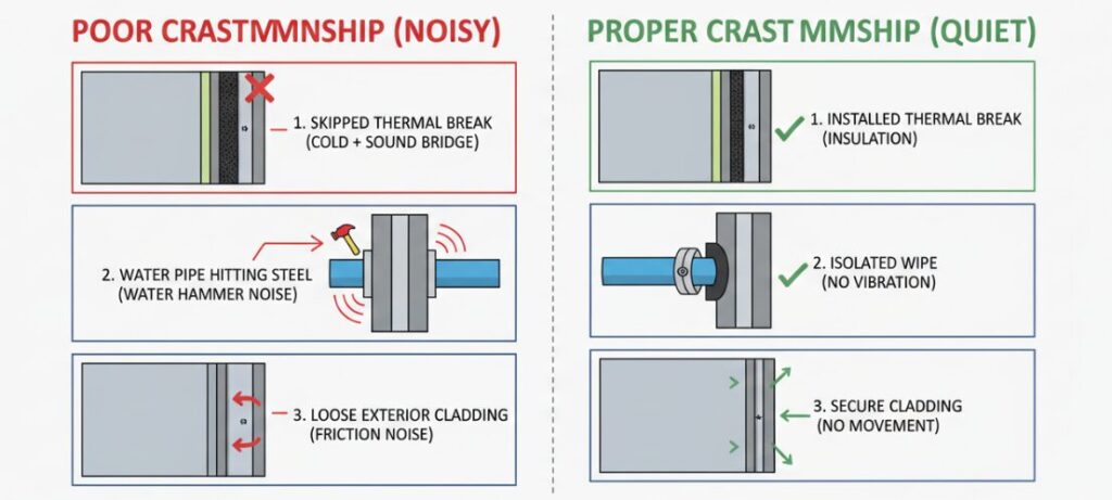 How to prevent abnormal noises in steel-framed houses?