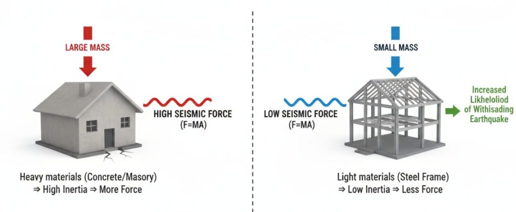 Reasons why steel-framed buildings are more earthquake-resistant.