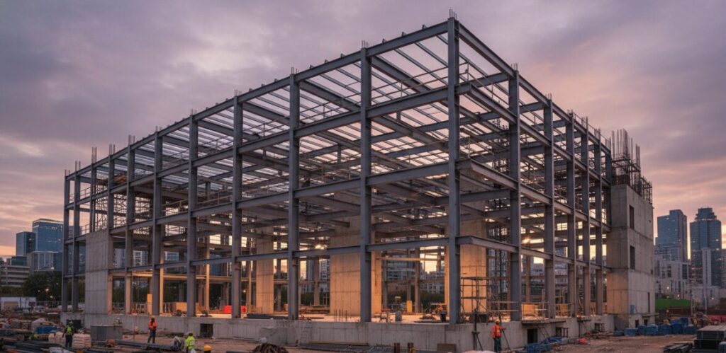 Schematic diagram of a steel structure building