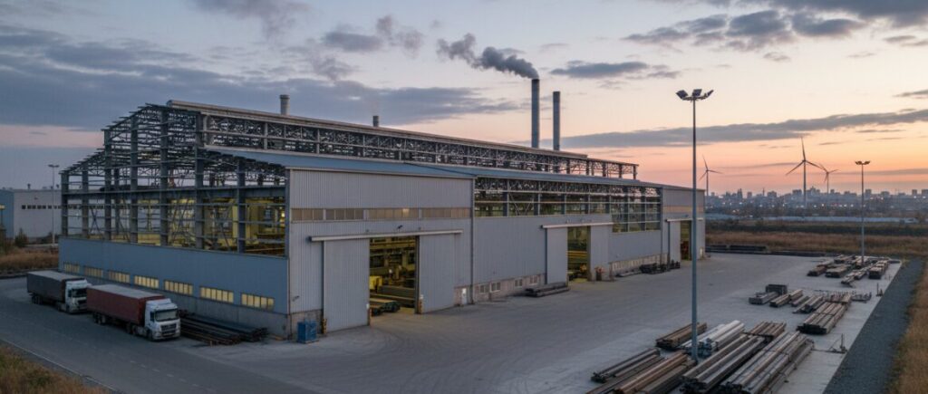 Photos of steel structure factory buildings