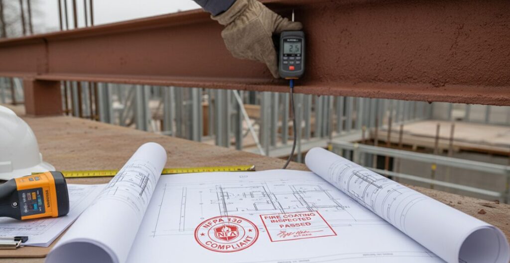 Check the thickness of the fire-retardant coating