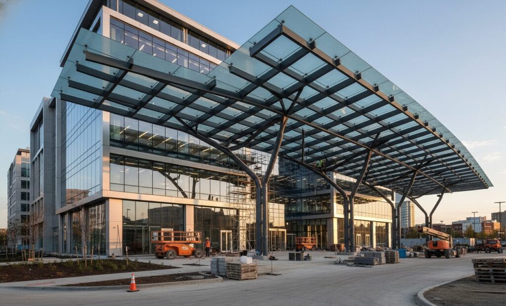 Canopy steel structure for people