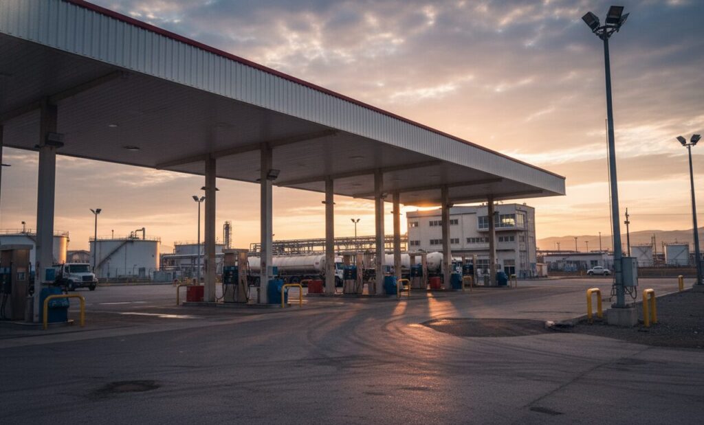 canopy for gas station for people