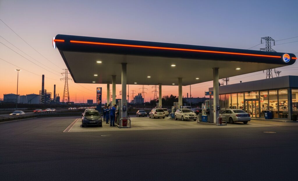 canopy for gas station for people
