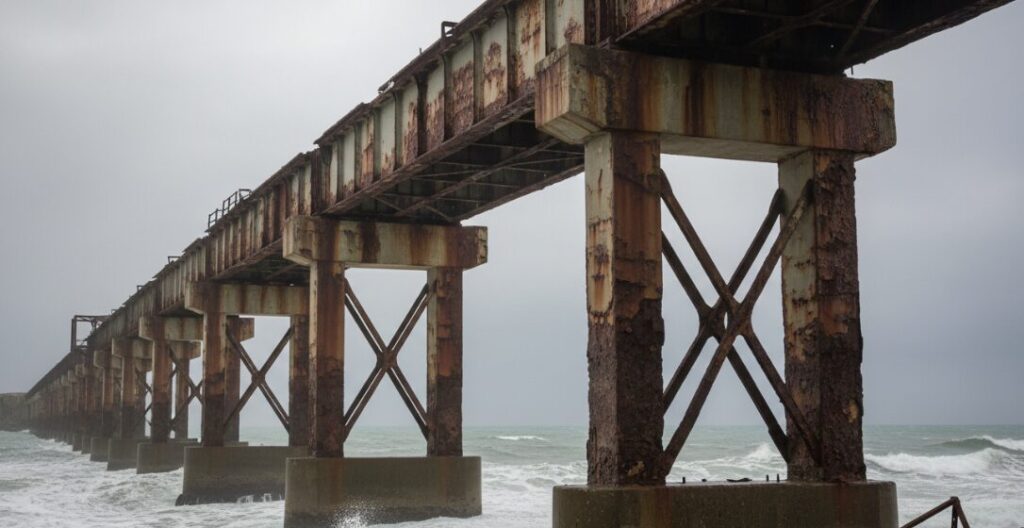 Steel structure facilities located in a coastal environment