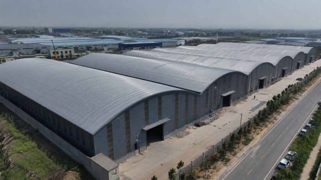 Steel arch buildings for people