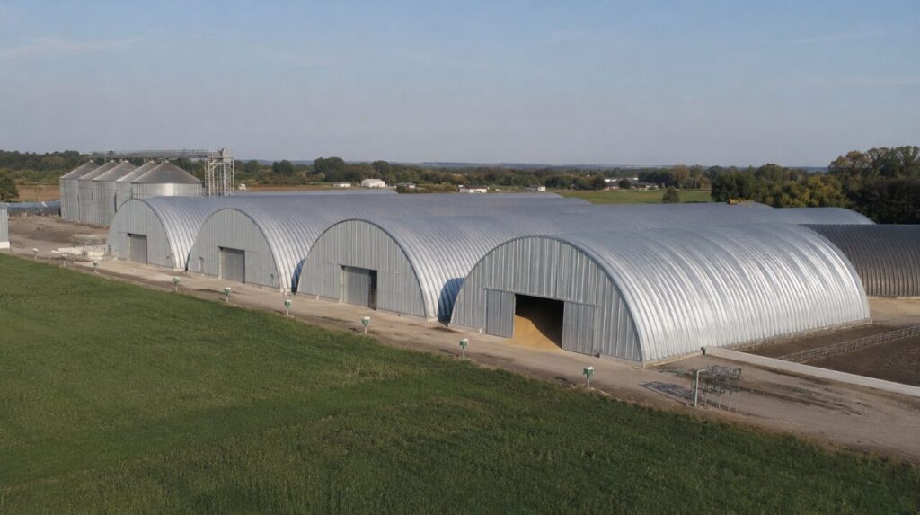 Steel arch buildings for people