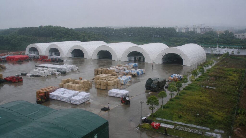 Steel arch buildings for people